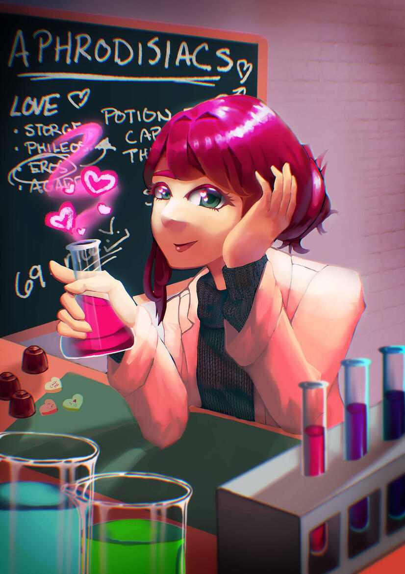 Full color illustration - complex background