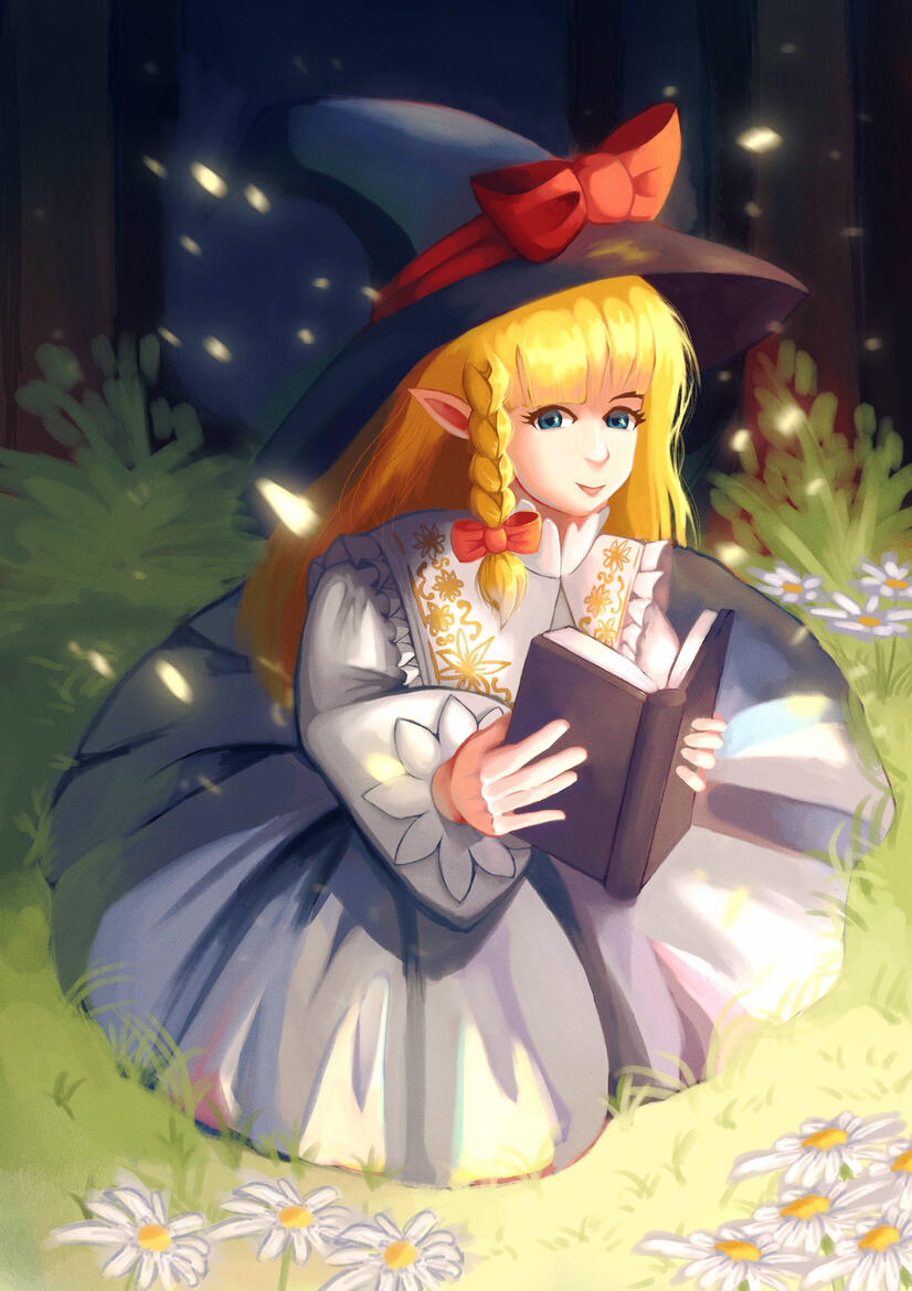 Full color illustration - complex background